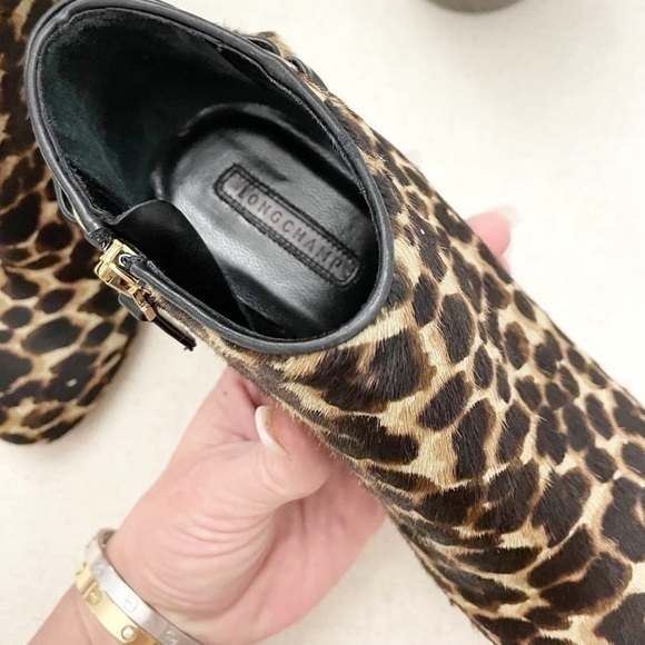 New Longchamp $805 Calf Hair Stiletto Heel Bootie - Picture 12 of 15
